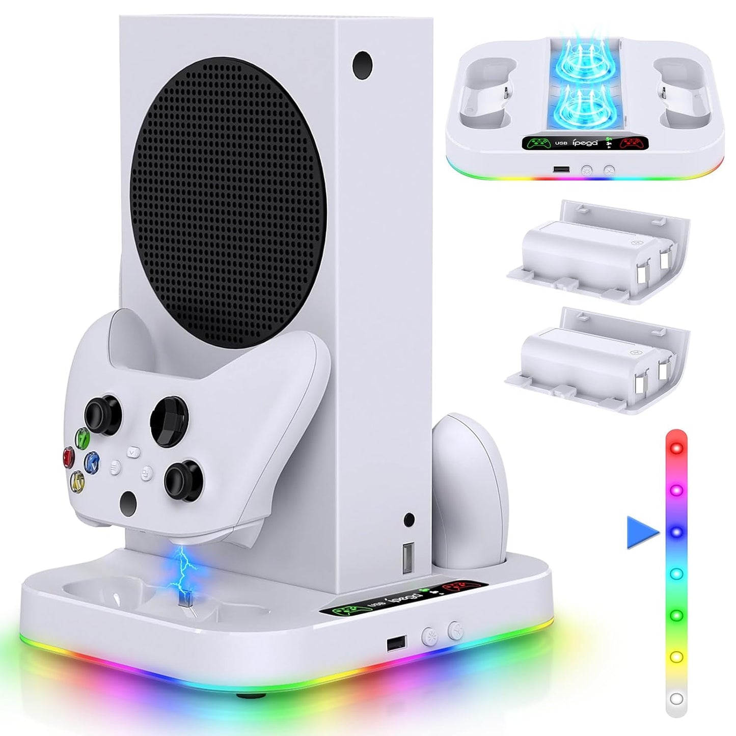 RGB Cooling Charger Dock for Xbox Series S